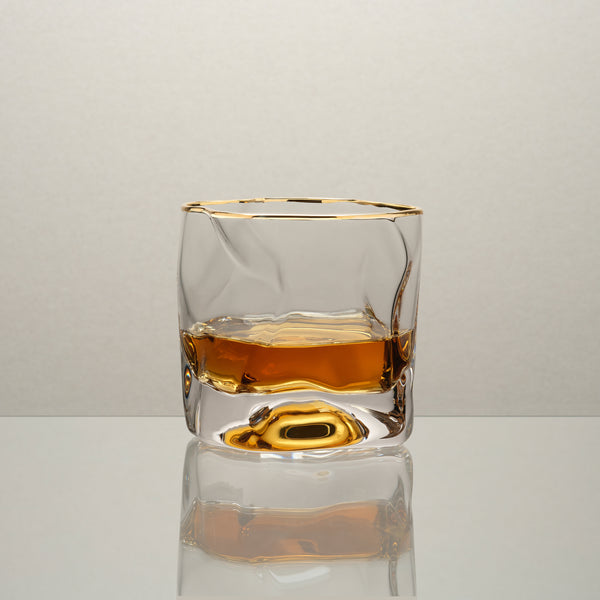 M&B Gold Whisky Wave Glass Set